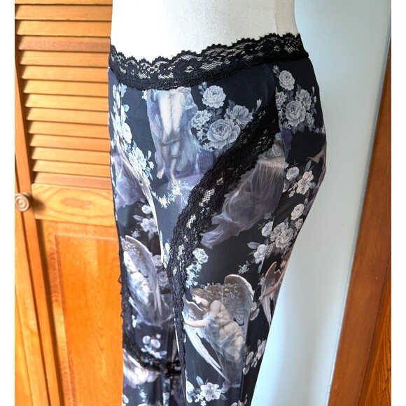 Dolls Kill Gothic Victorian Come My Sweet Angle Flower Lace Flares Leggings S - Picture 5 of 11